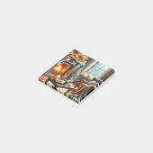 Eine gemütliche Winterlandschaft am Kamin Post-it Klebezettel (angewinkelt)