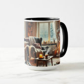 Eine gemütliche Winterlandschaft am Kamin Tasse (VorderseiteRechts)