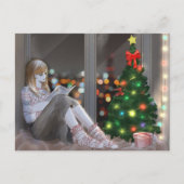 Eine gemütliche Winternacht. Feiertagspostkarte (Vorderseite)