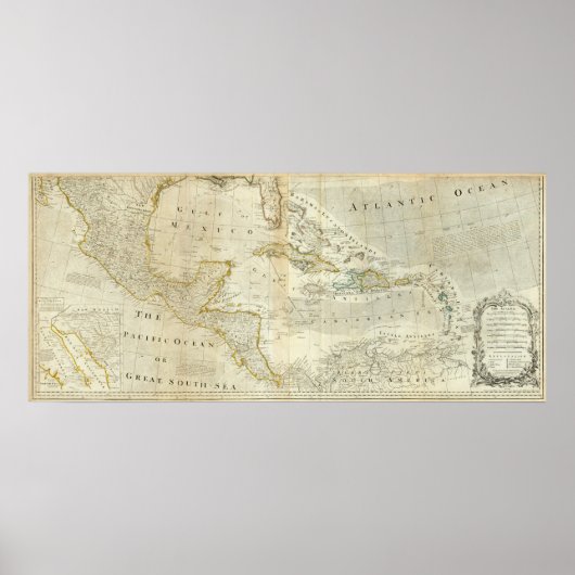 Eine genaue Karte des Nordamerikanischen Südens Poster (Vorne)