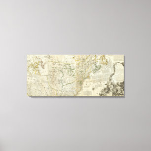 Eine genaue Karte Nordamerikanordabschnitts Leinwanddruck