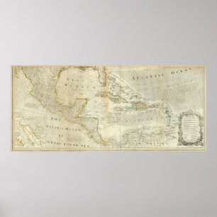 Eine genaue Karte von Nordamerika-Südteil Poster