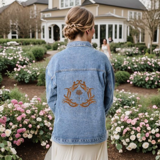 Eine Gerahmte Blume Jeansjacke (Hochzeit Rückseite)