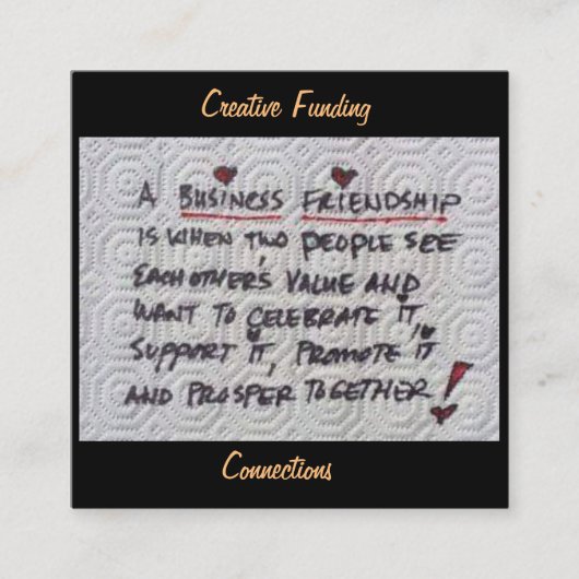 Eine Geschäftsfreundschaft Quadratische Visitenkarte (Vorderseite)