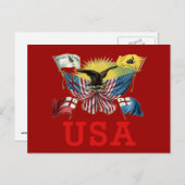 Eine Geschichte amerikanischer Flaggen auf einem H Postkarte (Vorne/Hinten)