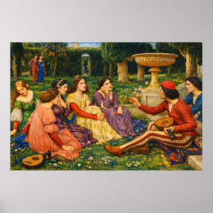Eine Geschichte aus dem Dekameron von Waterhouse Poster