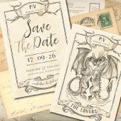 Eine Geschichte der Drachen-Liebe Save the Date Ei Einladung
