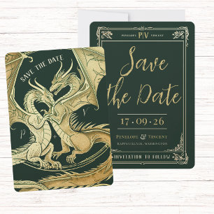 Eine Geschichte der Drachen-Liebe Save the Date Einladung