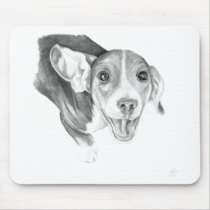 Eine Geschichte zu erzählen, ein Beagle Welpe Mousepad