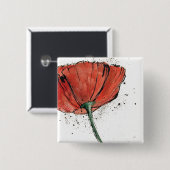 Eine geschlossene Blume auf einem weißen Button (Vorne & Hinten)