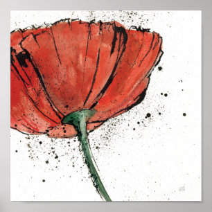 Eine geschlossene Blume auf einem weißen Poster