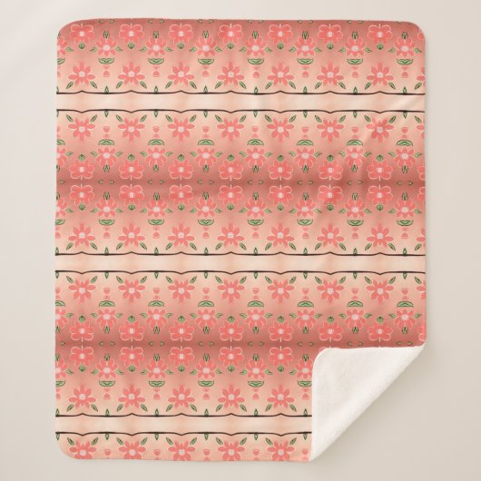 Eine geschwungene Blankendecke in Pfirsichblüte Sherpadecke (Vorderseite)