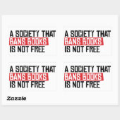 Eine Gesellschaft, die Bücher verbietet, ist nicht Rechteckiger Aufkleber (Blatt)