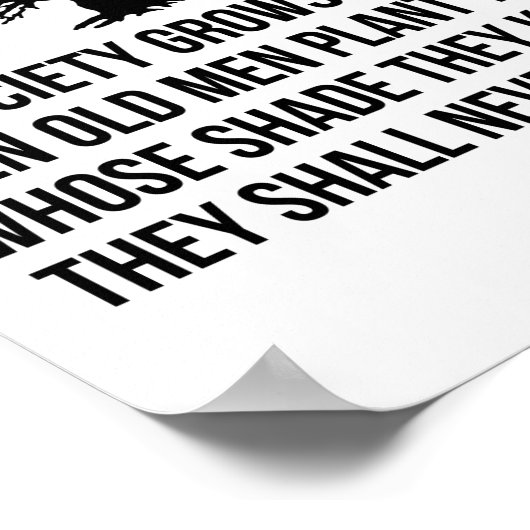 Eine Gesellschaft wird großartig, wenn alte Männer Poster (Ecke)