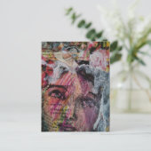 Eine Gesichts-Mixed-Media-Collage Postkarte (Stehend Vorderseite)