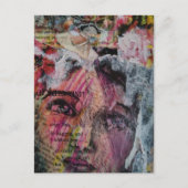 Eine Gesichts-Mixed-Media-Collage Postkarte (Vorderseite)