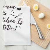 Eine gesunde Küche ist eine glückliche Küche Geschirrtuch (Viertel Falte)