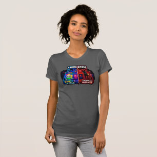 Eine geteilte Haus-Cartoon-Split-Panel T-Shirt
