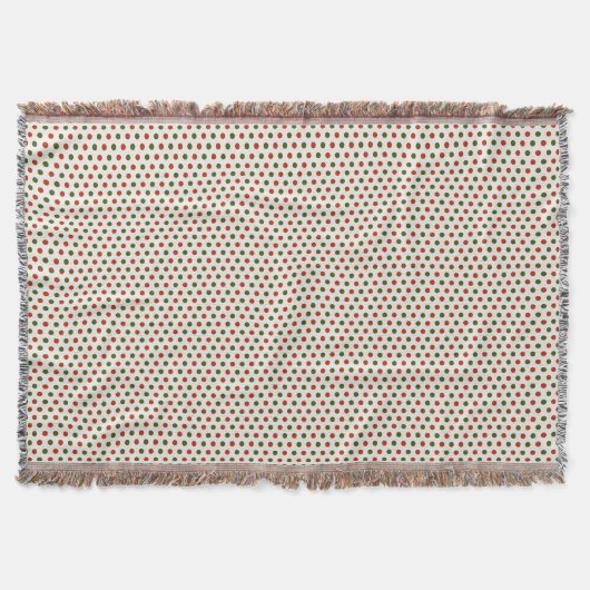 Eine gewebte Decke mit roten und grünen Tupfen  (Vorderseite)