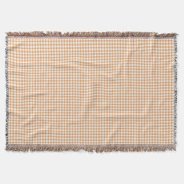 Eine Gingham-Karodecke in Beigetönen  Decke