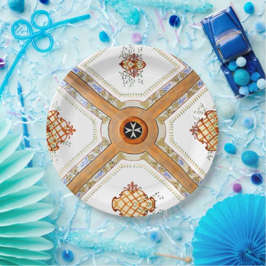 Eine Glasdecke. Pappteller (Party)