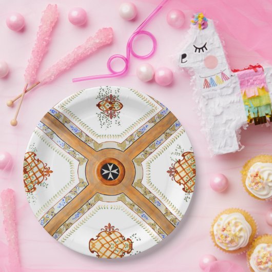 Eine Glasdecke. Pappteller (Party)