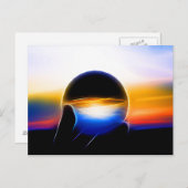 Eine gläserne Kugel im Neonstil Postkarte (Vorne/Hinten)