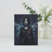 Eine Glitch-Fee mit Blumen Postkarte (Stehend Vorderseite)