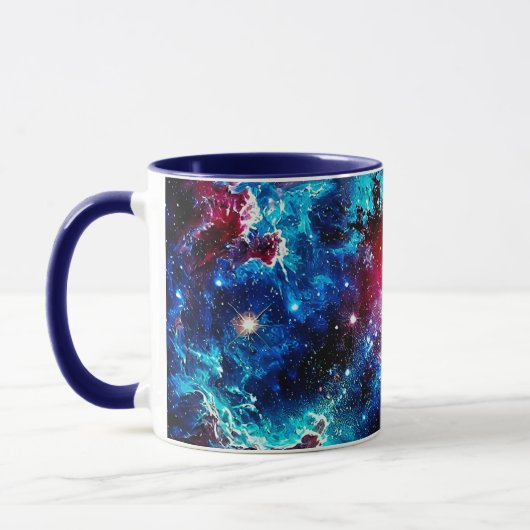 Eine glitzernde Sterngalaxie. Tasse (Links)