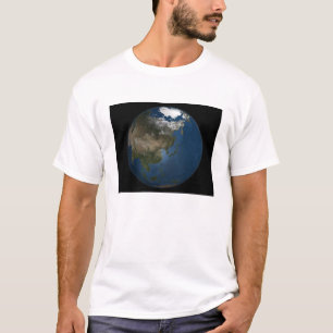 Eine globale Ansicht über Asien mit arktischem T-Shirt