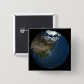 Eine globale Sicht auf Asien mit arktischem Meerei Button (Vorne & Hinten)