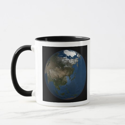 Eine globale Sicht auf Asien mit arktischem Meerei Tasse (Links)