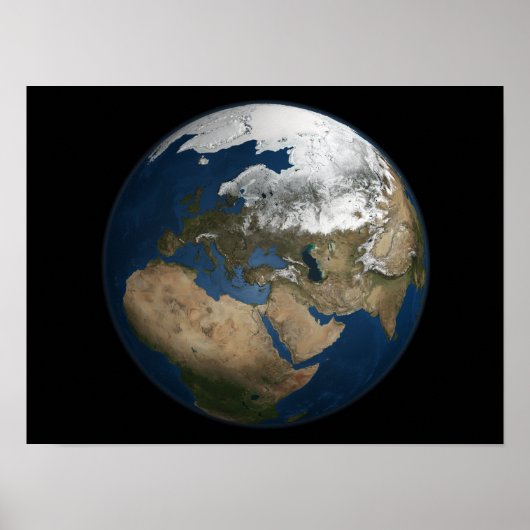 Eine globale Sicht auf Europa und Skandinavien Poster (Vorne)