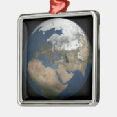 Eine globale Sicht auf Europa und Skandinavien Silbernes Ornament (Links)