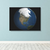 Eine globale Sicht auf Nordamerika Leinwanddruck (Insitu (Holzboden))