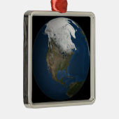 Eine globale Sicht auf Nordamerika Silbernes Ornament (Rechts)