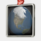 Eine globale Sicht auf Nordamerika Silbernes Ornament (Links)