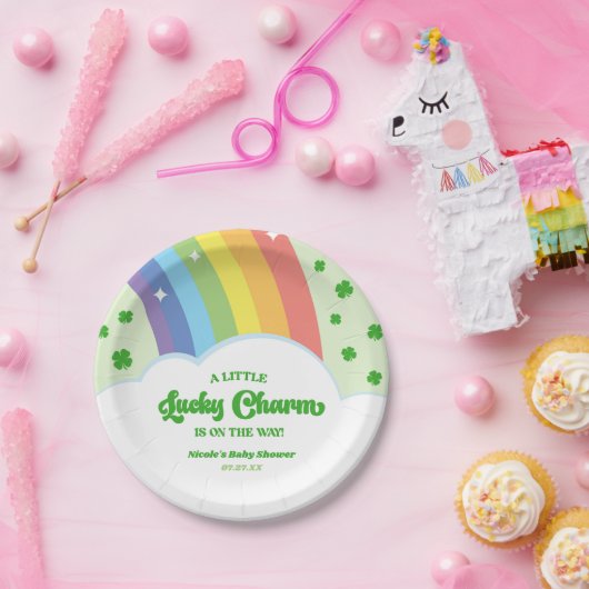 Eine glückliche Charm St. Patrick's Day Baby Dusch Pappteller (Party)