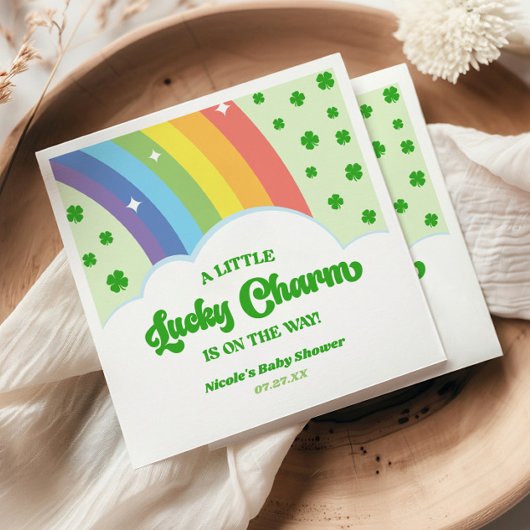 Eine glückliche Charm St. Patrick's Day Baby Dusch Serviette