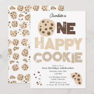 Eine glückliche Cookie-Einladung 1.  Erster Geburt Einladung