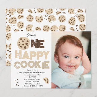 Eine glückliche Cookie-Einladung zum 1. ersten Ge Einladung