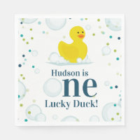Eine glückliche Ducky Duck Pink erste Geburtstagsp