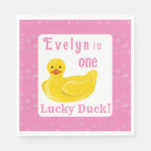 Eine glückliche Ente Erster Geburtstag Serviette