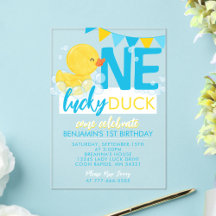 Eine glückliche Ente Wasserfarbe 1. Geburtstag