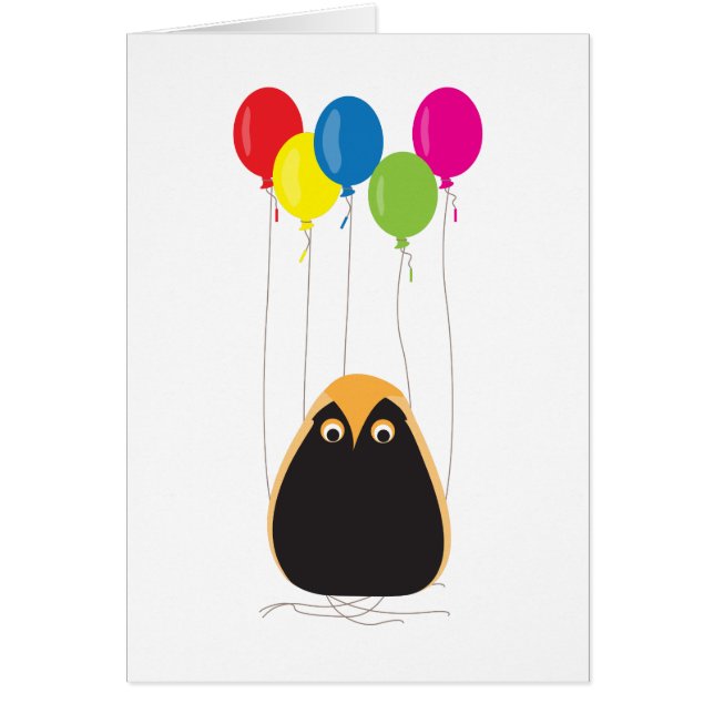 Eine glückliche Eule mit glücklichen Ballonen (Vorne)