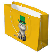 Eine glückliche irische Katze Große Geschenktüte (Rückseite Schrägansicht)