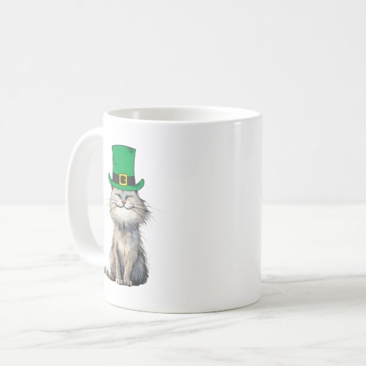 Eine glückliche irische Katze Kaffeetasse (Vorderseite Links)
