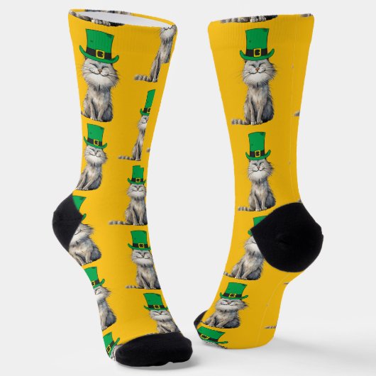 Eine glückliche irische Katze Socken (Gewinkelt)