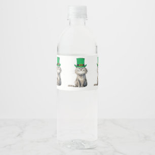 Eine glückliche irische Katze Wasserflaschenetikett