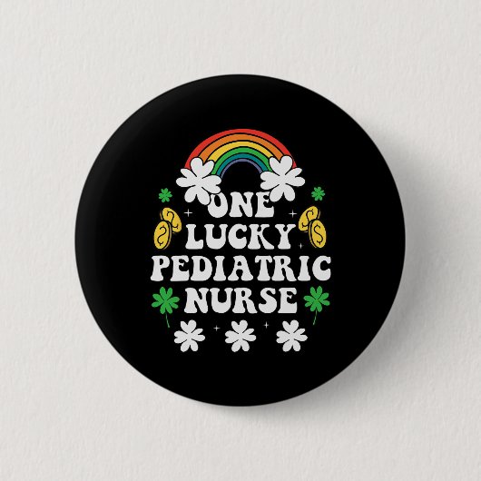 Eine glückliche Kinderkrankenschwester Lustige iri Button (Vorderseite)